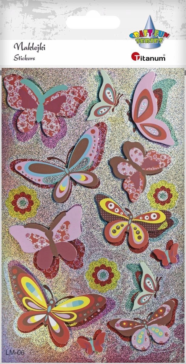 Titanum Naklejki foliowo-papierowe 3D motyle 15szt.