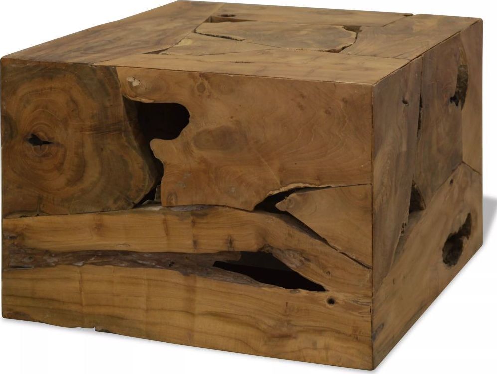 vidaXL Stolik kawowy z drewna tekowego, 50 x 50 x 35 cm, brązowy