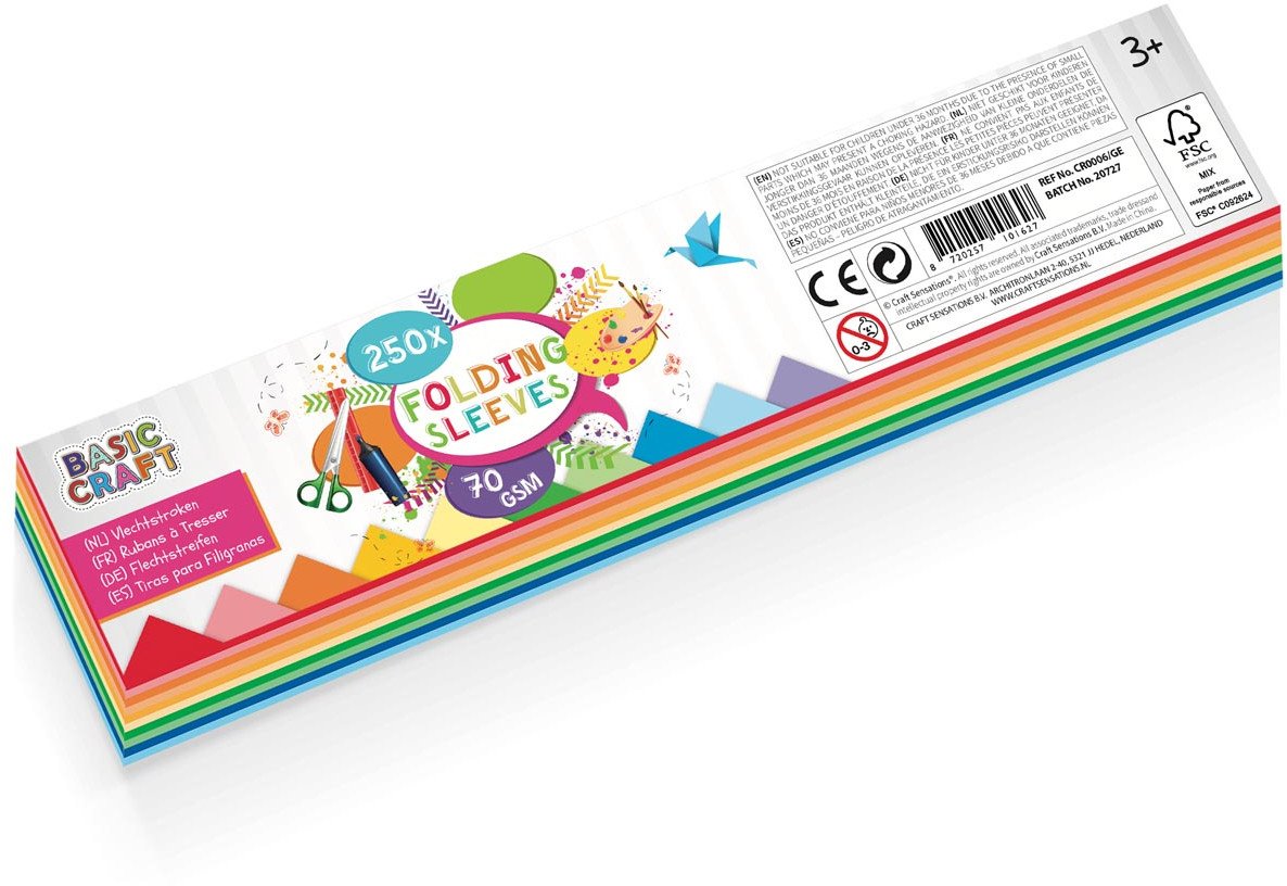 Składane rękawy 44 cm, 70 gsm, 250 szt.