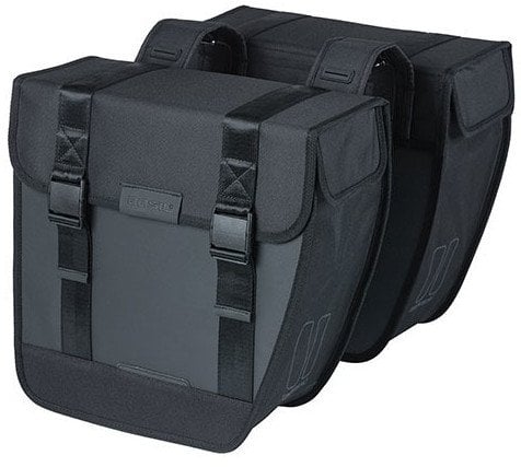 Sakwa miejska podwójna BASIL TOUR WATERPROOF DOUBLE PANNIER BAG 28L, Universal Bridge System, wodoodporna black (NEW)