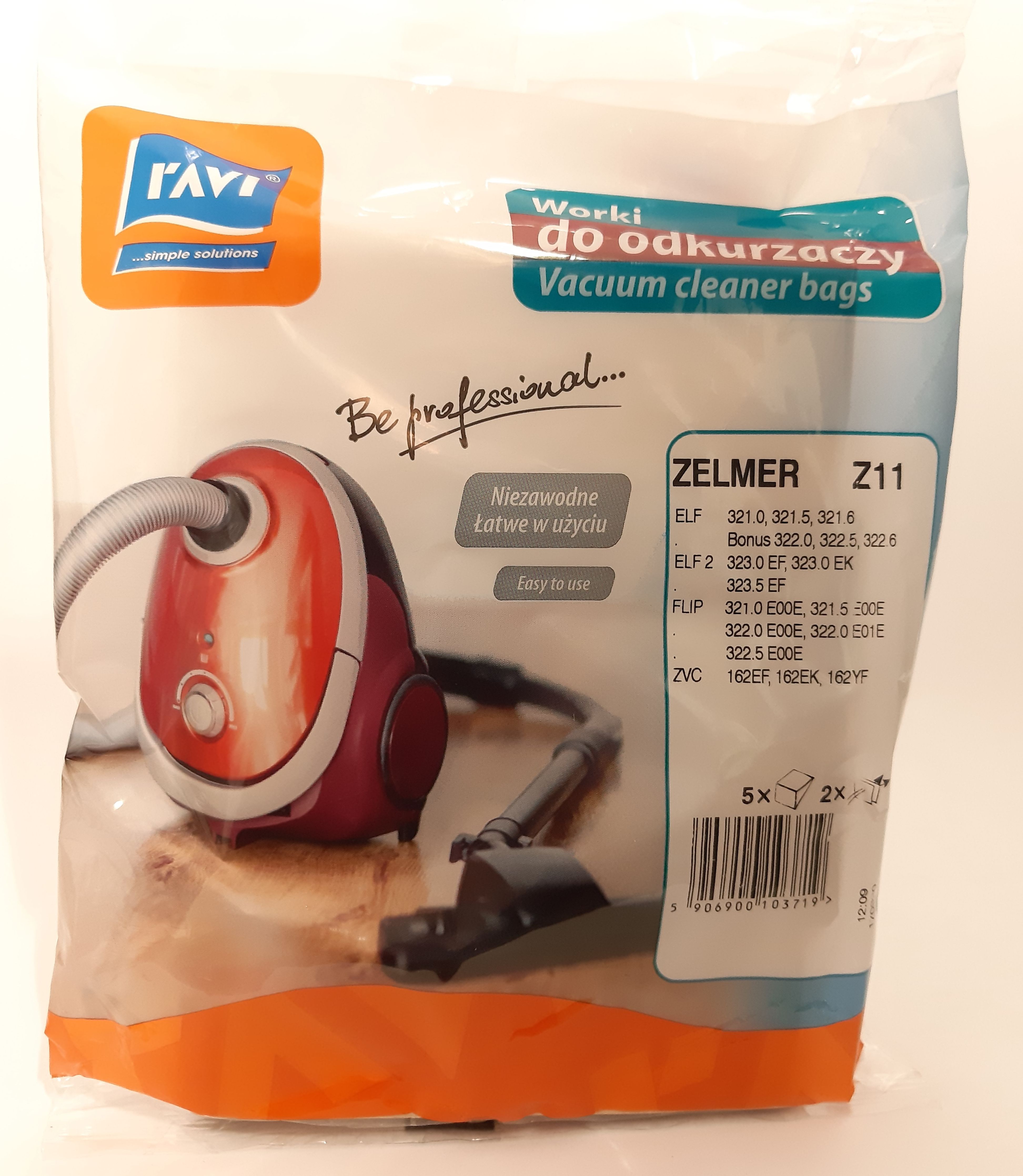 Worek do odkurzacza Ravi Worki Zelmer Elf Z11 5szt.+2 filtry