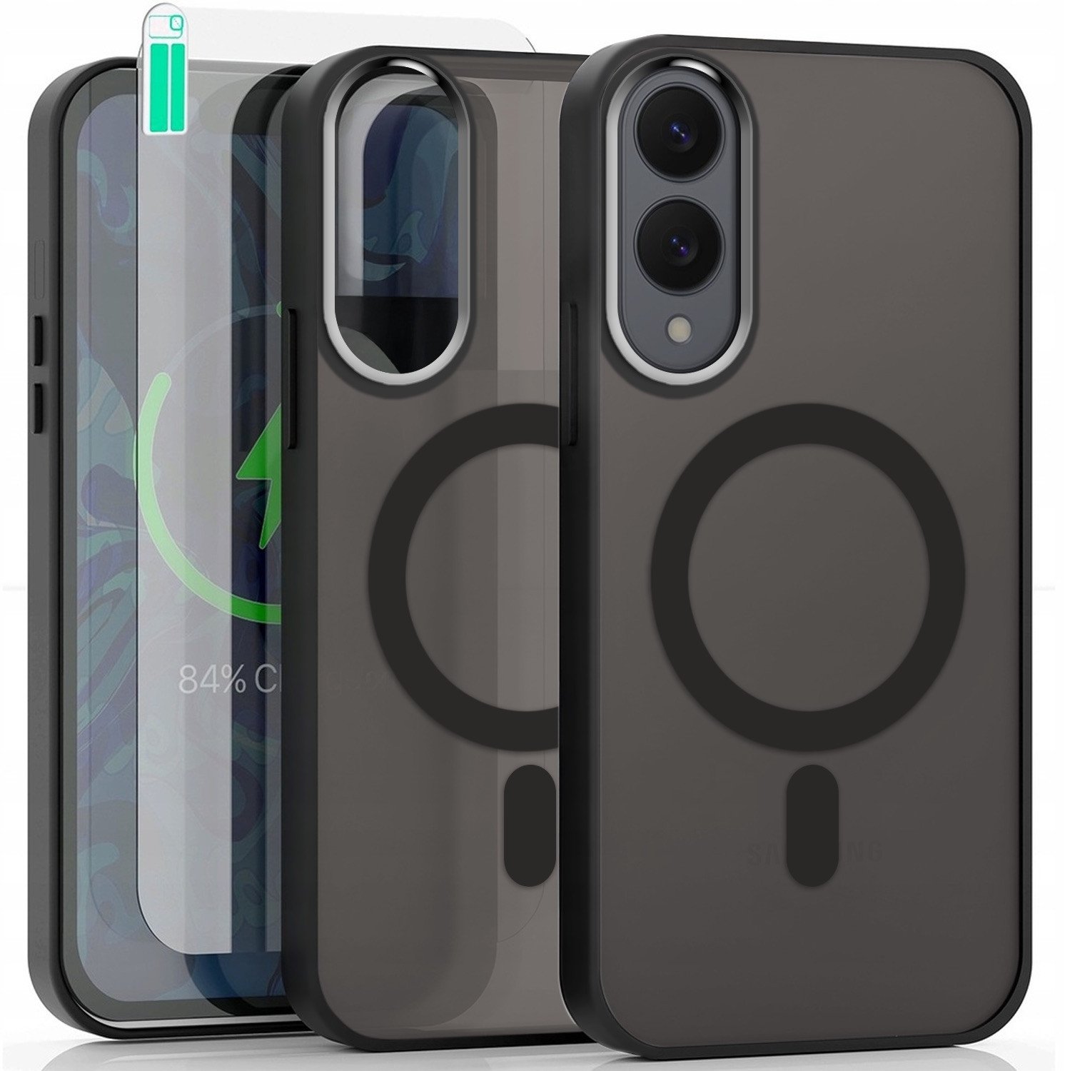 Etui Do Samsung Galaxy S25 Edge (Do Magsafe, Czarne Matowe, Plecki) Szkło