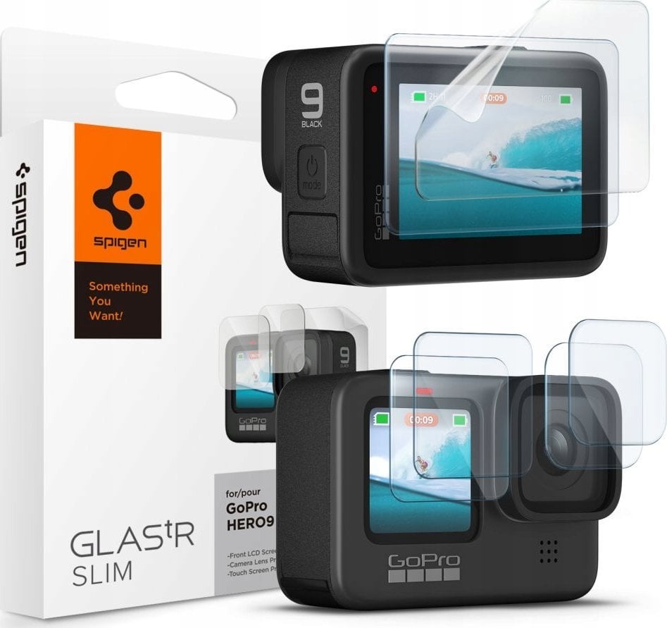 Spigen SZKŁO HARTOWANE SPIGEN GLAS.TR SLIM + FILM 2-SET GOPRO HERO 9 / 10 / 11 / 12 CLEAR