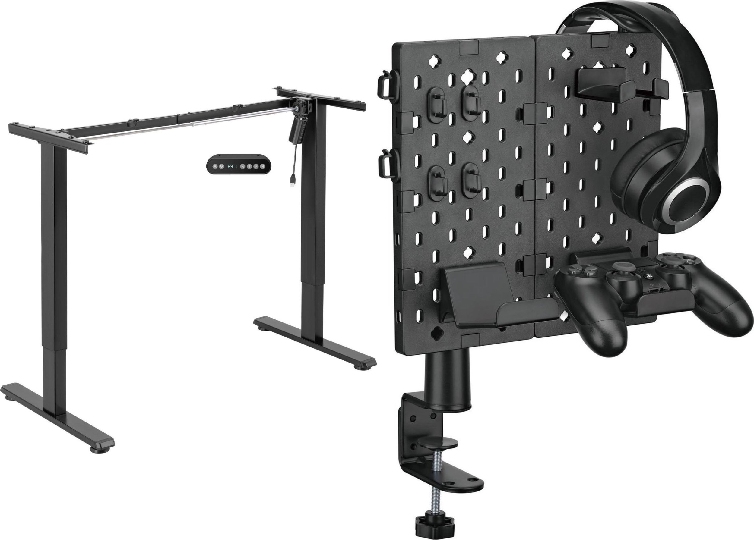 Mozos Mozos Stelaż do biurka czarny z elektryczną regulacją wysokości EDF-PRO-BK + OA1 TABLICA PERFOROWANA