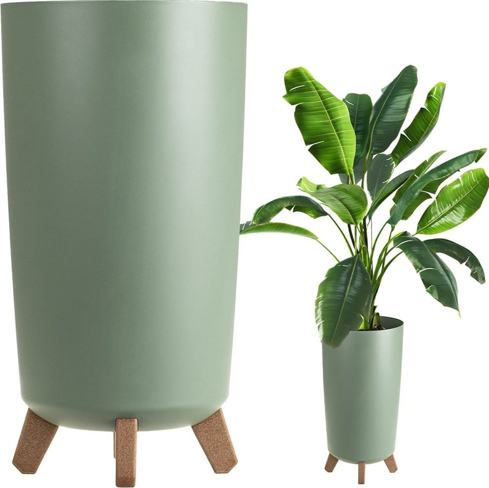 Prosperplast Doniczka GRACIA TUBUS SLIM - ziemisty zielony DGTL200-5615C Prosperplast