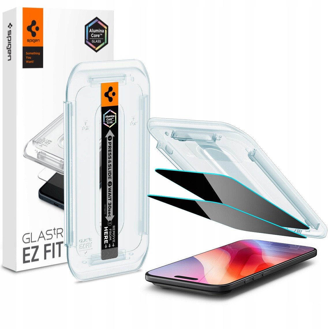 Szkło prywatyzujące Spigen Glas.tr ez Fit do Apple iPhone 17 Air Privacy [2 PACK]