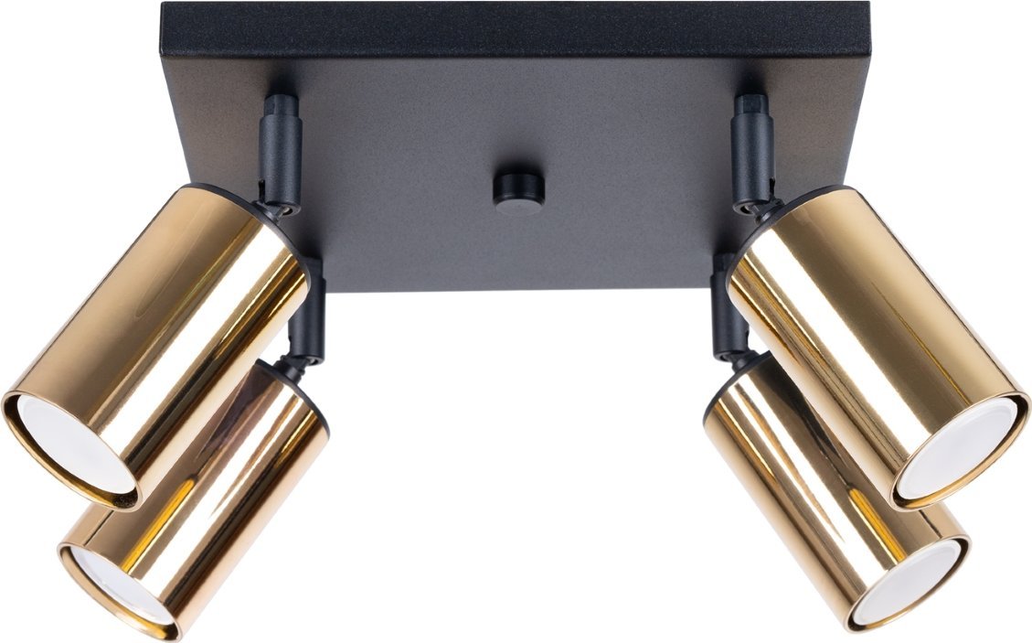 Lampa sufitowa Sollux Lighting SOLLUX Plafon WINX 4 czarny/złoty 4 x GU10 SL.1386
