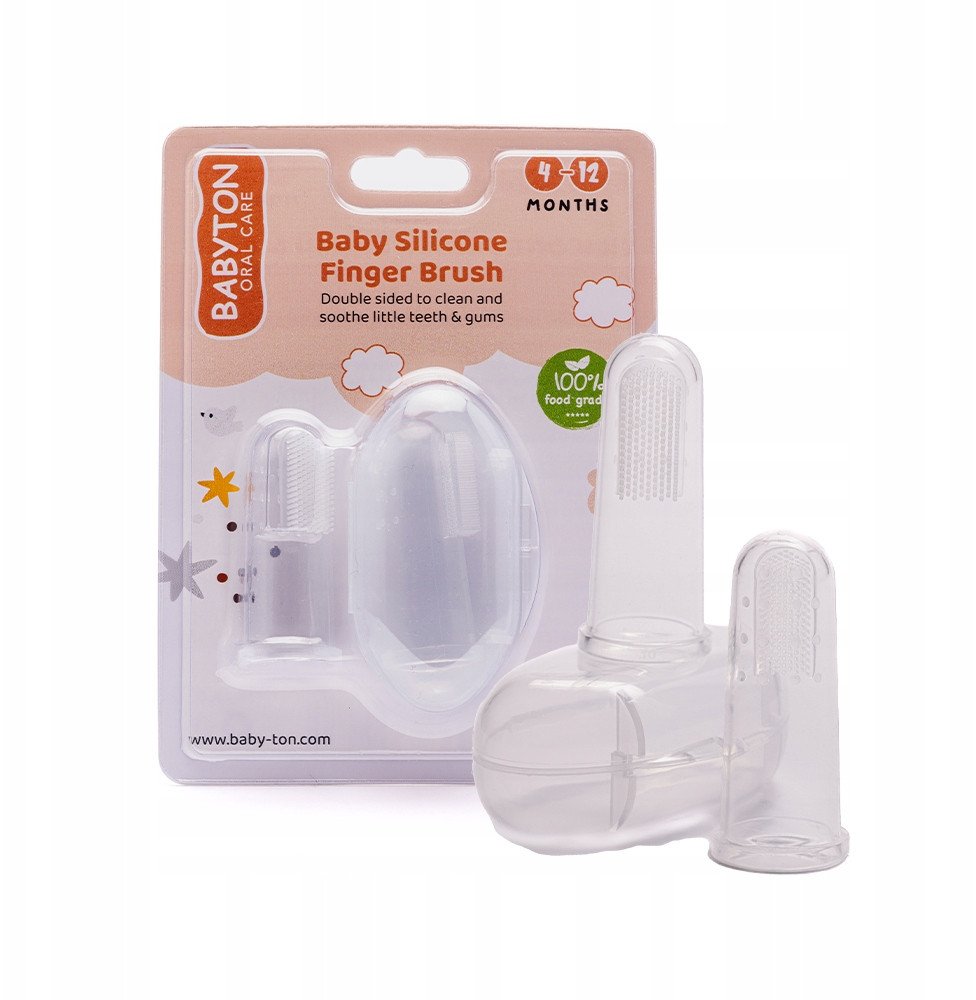Babyton, Silikonowa szczoteczka do zębów dla niemowląt, 4-12m