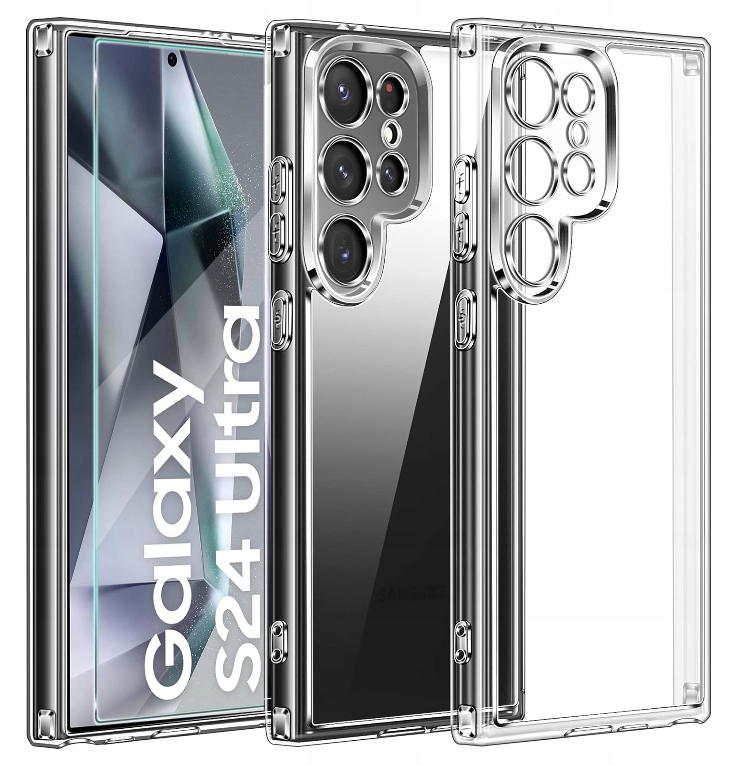 Etui do Samsung Galaxy S24 Ultra WZMACNIANE 360 CLEAR + Szkło 9H