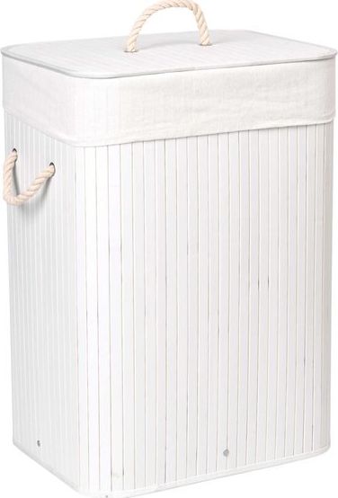 Kosz na pranie Gockowiak Kosz bambusowy z pokrywą 80L 1 komora biały universal