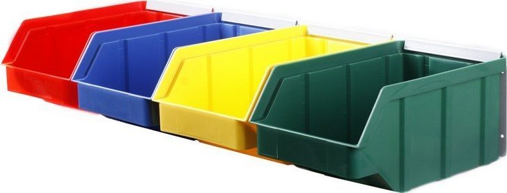 qBox Listwa do zawieszania pojemników warsztatowych, wym. listwy 800 x 170 mm - 4 pojemniki (Listwa bez pojemnikówi)