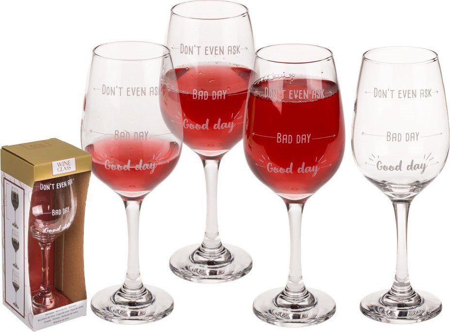 Out of the blue Kieliszek do Wina z Napisami - Good Day, Bad Day, Don't Even Ask