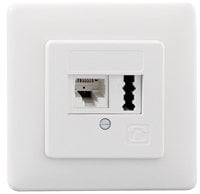 Rutenbeck Gniazdko elektryczne RJ-45 Biały