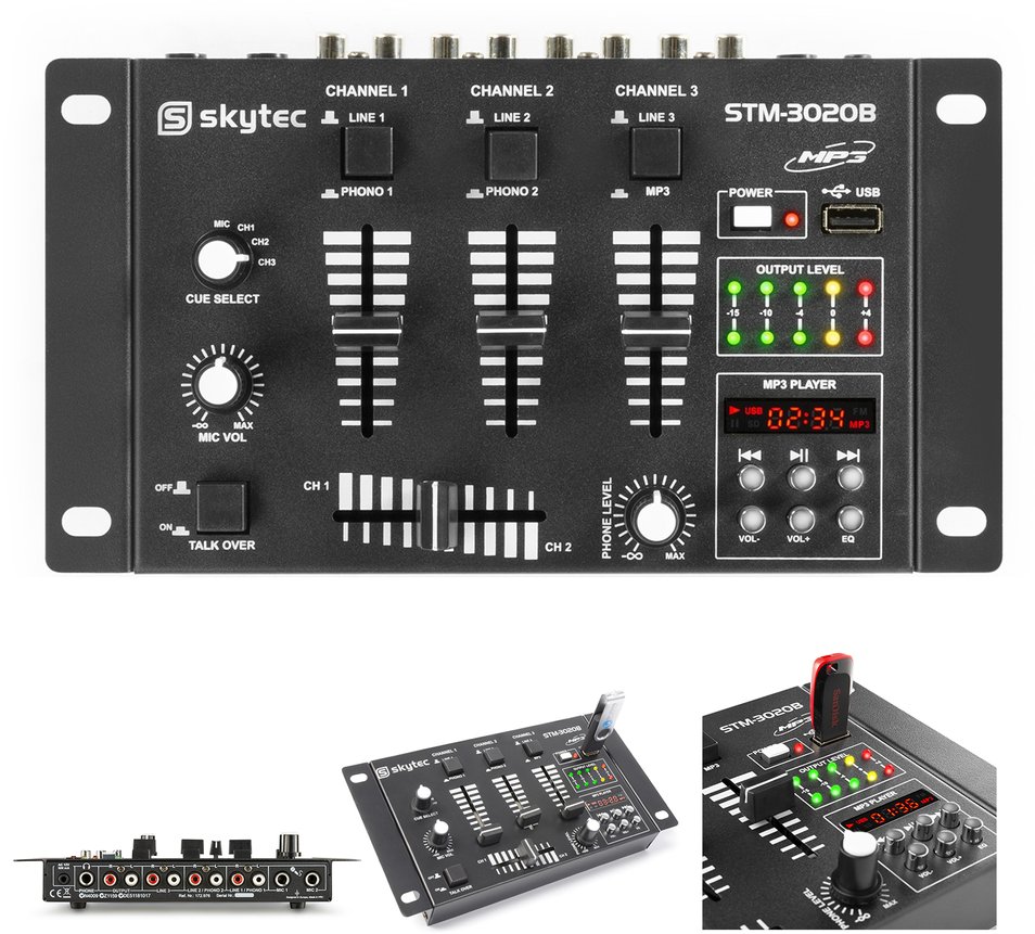 Mikser 4-kanałowy USB STM3020B Skytec one size