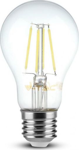 V-TAC Żarówka LED 4W Filament E27 A60 Przezroczysta VT-1885 6400K 400lm