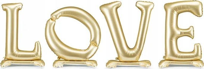 Balon fol.stojący napis LOVE 350x114cm złoty 81635