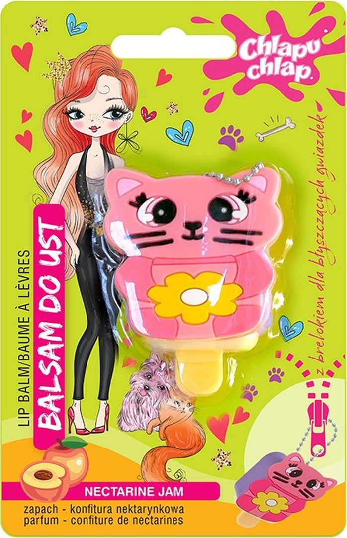 Chlapu Chlap Balsam do ust z brelokiem - Konfitura nektarynkowa
