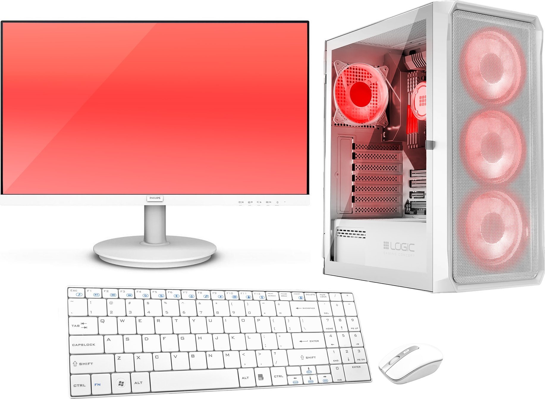 Komputer Vist Zestaw WHITE Gaming RYZEN 7 5700G 32GB RX VEGA8 SSD 1TB M.2 WIFI W11 24"