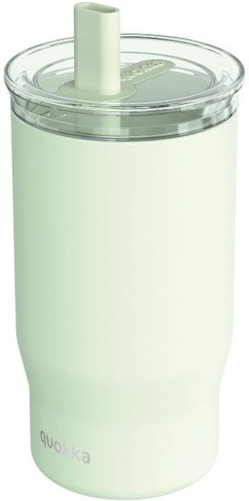 Quokka Kubek termiczny Mist ze stali nierdzewnej 720 ml ze słomką (Pastel Green)
