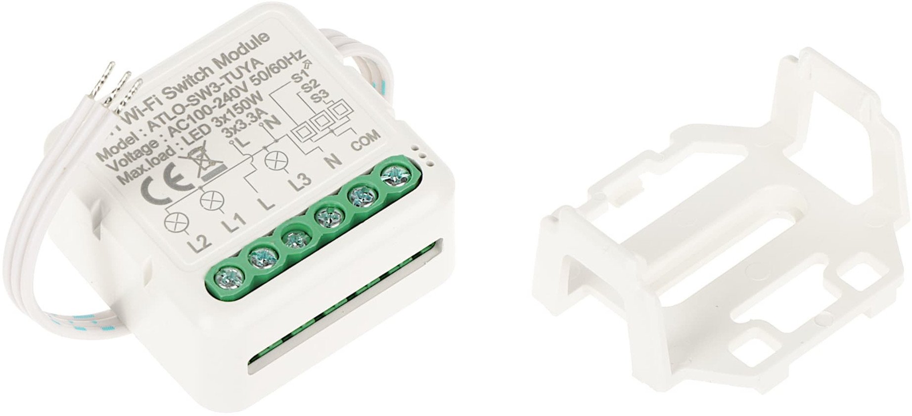 POTRÓJNY INTELIGENTNY STEROWNIK OŚWIETLENIA LED ATLO-SW3-TUYA Wi-Fi, Tuya Smart