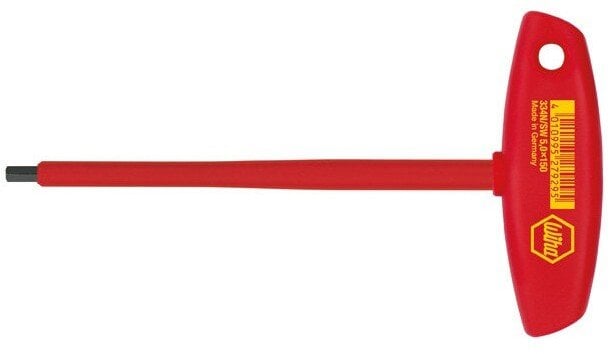 Wiha VDE T-handle hex screwdriver, T-handle hex key, Metric, 1 pc(s), Chromium-vanadium steel, 6 mm, 84 g