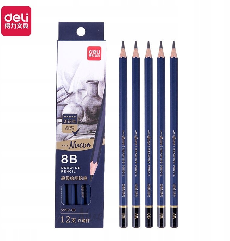 Ołówek 8B do szkicowania 12szt DELI