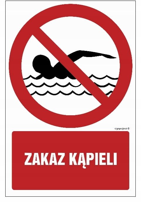 Gc055 Zakaz Kąpieli 150X225 Tabliczka Signproject Polska Sp. Z O.o Gc055_150X225_Pn 5904937151390