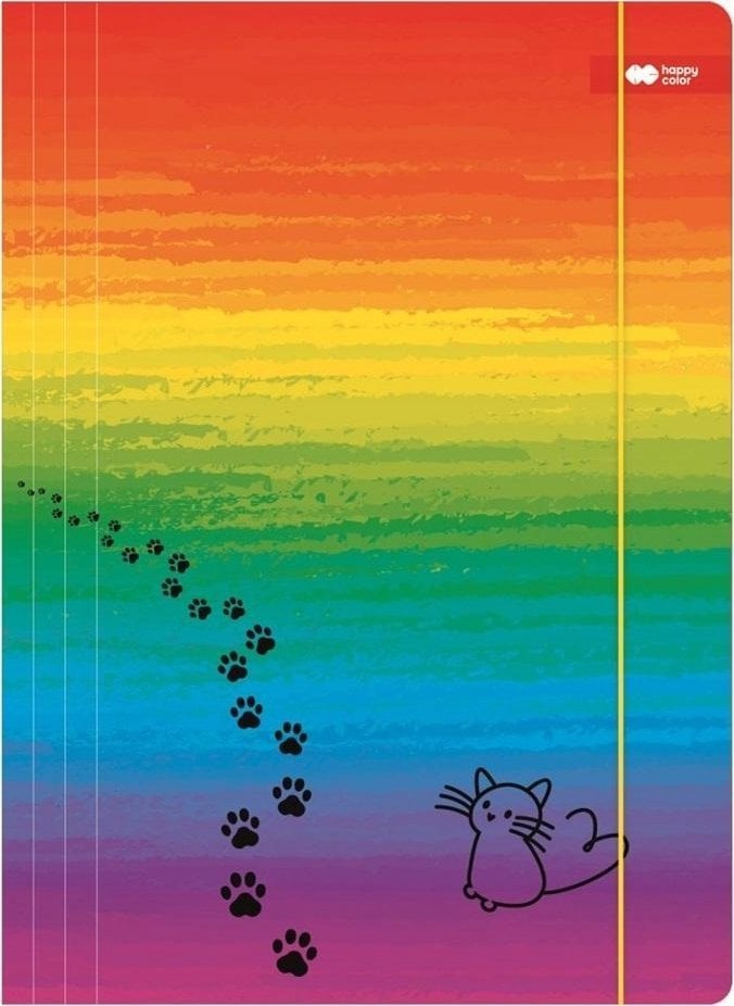 Teka Teczka A4+ z gumk± Miaow tęcza HAPPY COLOR