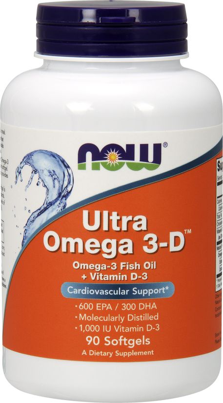 NOW Foods Ultra Omega-3 z D-3 90 kaps.