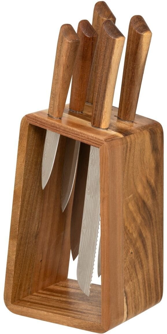Zestaw noży HARMONY, drewniany stojak + 5 noży, 6 elementów