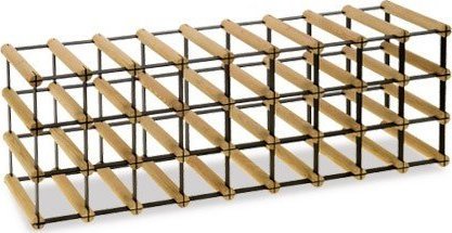 Wamar-Sosenka Regał na wino Stojak na 27 Butelek Szklanych/ PET RW-8/ 9x3 Naturalny Naturalny Metal + Drewno RW-8-9x3-27
