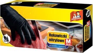 JAN Niezbędny Sarantis Jan Niezbędny Rękawiczki nitrylowe czarne rozmiar "M" 1op-50sztuk