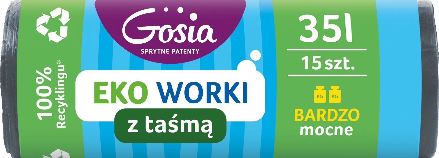 Gosia Worki na śmieci z taśmą Gosia 35l