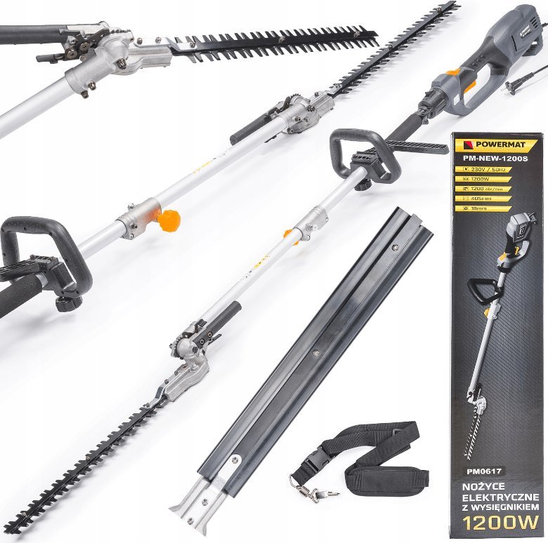 Powermat Nożyce elektryczne do żywopłotu wysięgniku 1200w POWERMAT PM-NEW-1200S