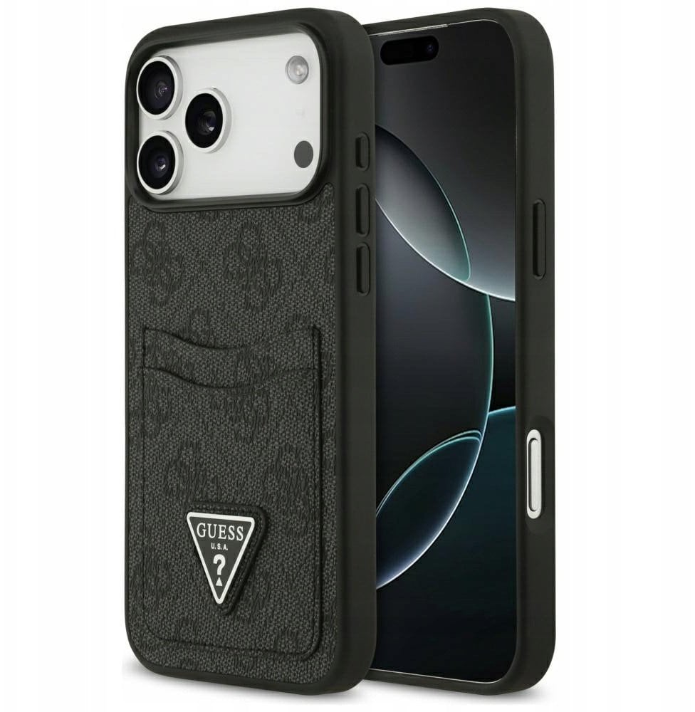 Etui Guess 4G Double Card Triangle do iPhone 17 Pro Max czarny