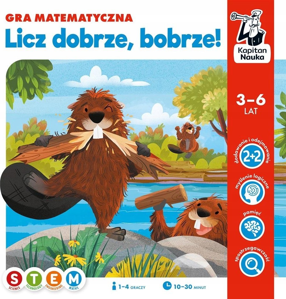 Triton Gra edukacyjna "Licz dobrze bobrze!" dla dzieci 3-6 lat Matematyczno-logiczna rozrywka + Nauka liczenia