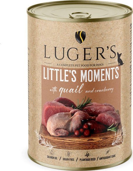 Karma mokra dla psów małych ras Luger's Little's Moments z przepiórką i żurawiną 400 g