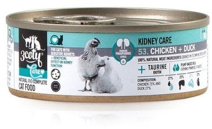 3Coty CHICKEN + DUCK Care for cats with sensitive kidneys 80g
