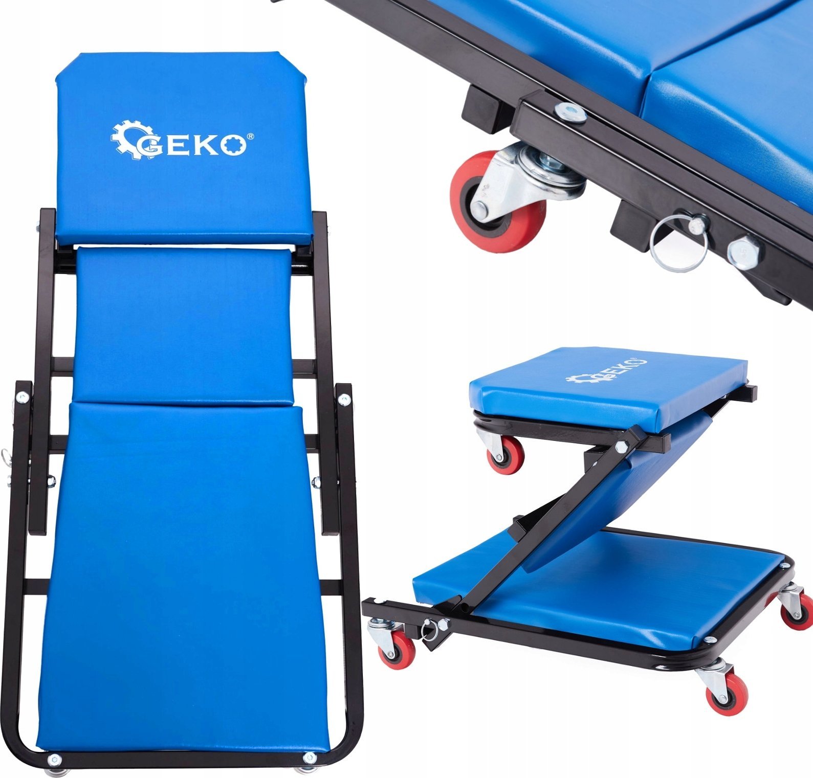 Geko Leżanka warsztatowa - taboret 2w1 (930x420x120mm) (1)