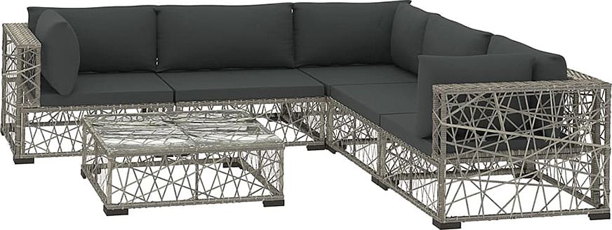 Elior 10-częściowy szary zestaw wypoczynkowy do ogrodu - Beck 10A