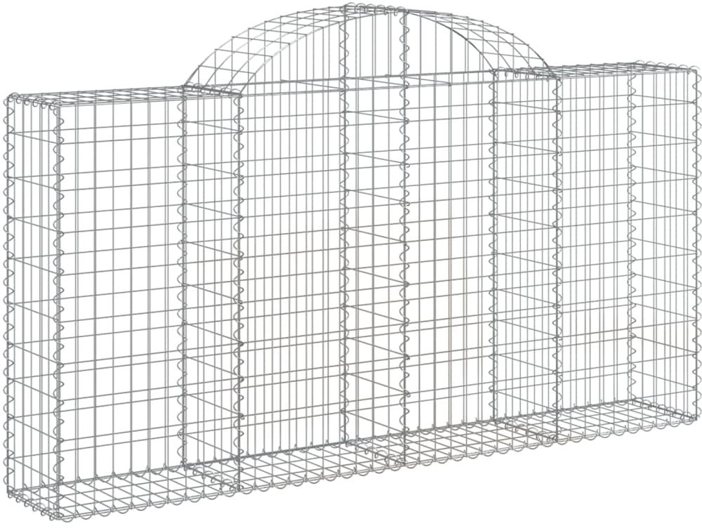 Łukowaty kosz gabionowy, 200x30x100/120cm, galwanizowane żelazo