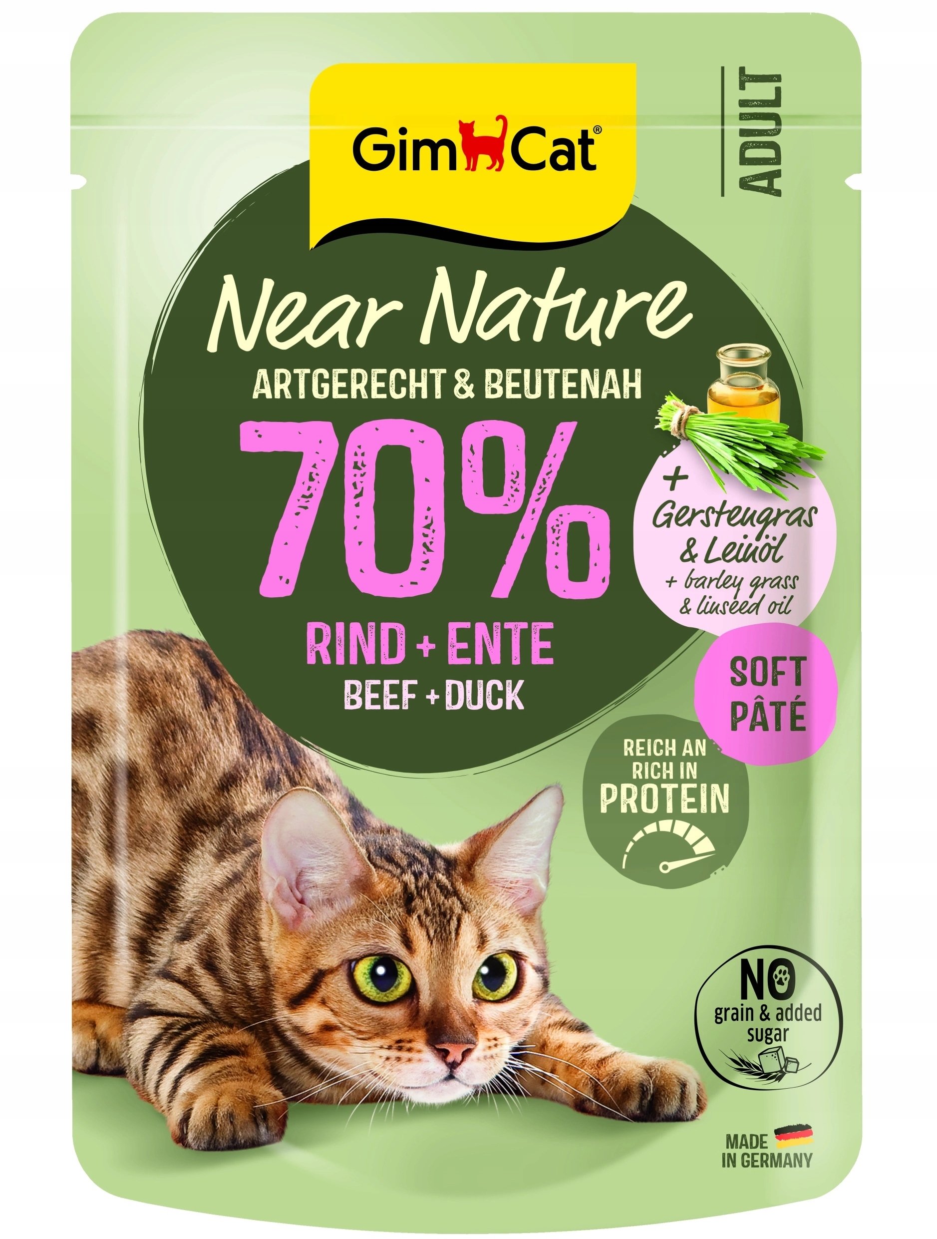 GIMCAT SASZETKA NEAR NATURE WOŁOWINA/KACZKA 85g /16