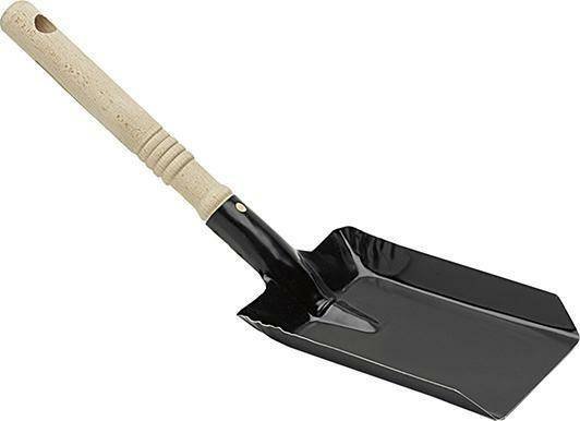 Nlle Szufelka do wegla, metalowa, lakier. na czarno, z drewn. trzonkiem