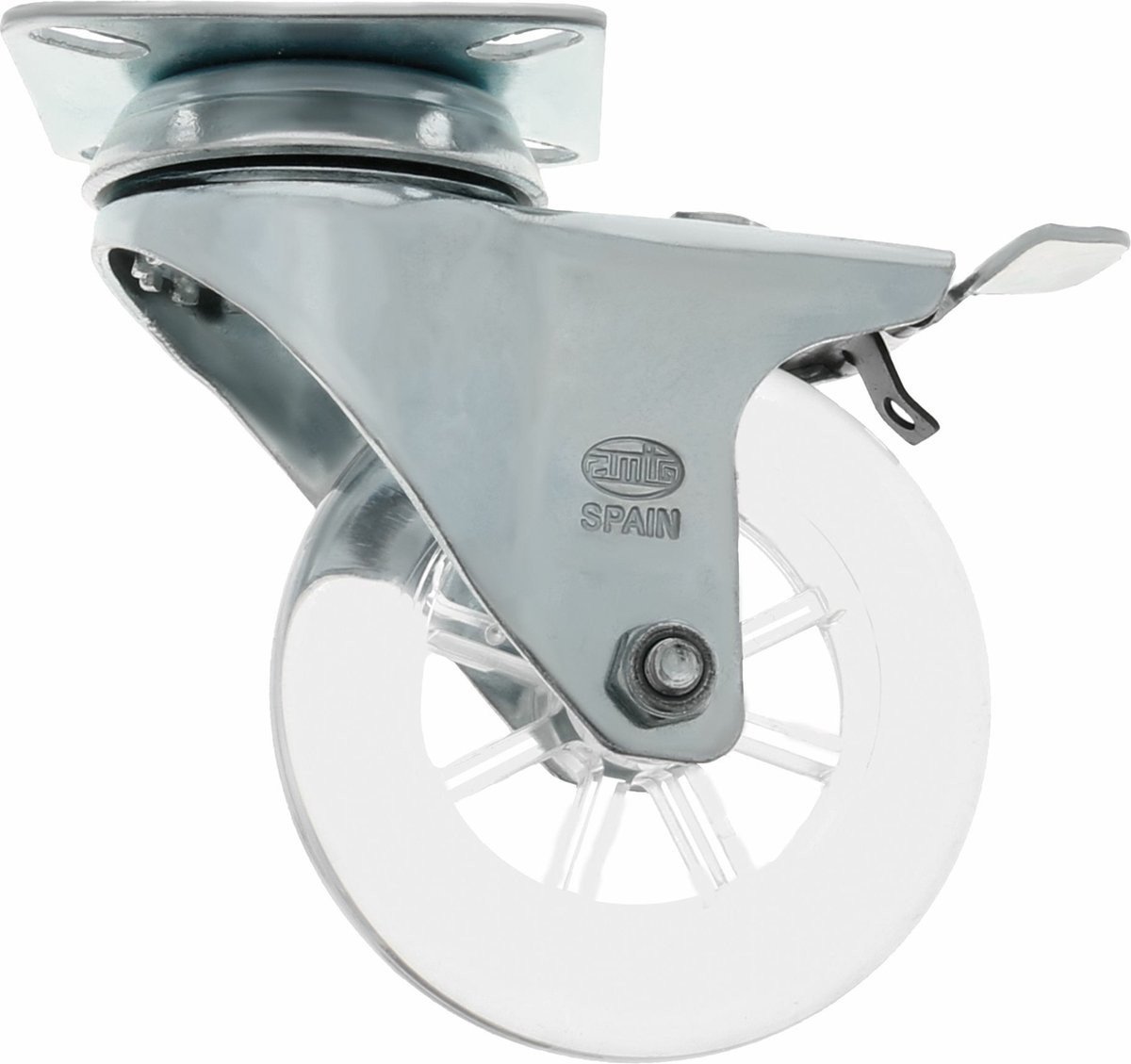 WHEEL D50 TRANSPARENT PLATE WITH BRAKE