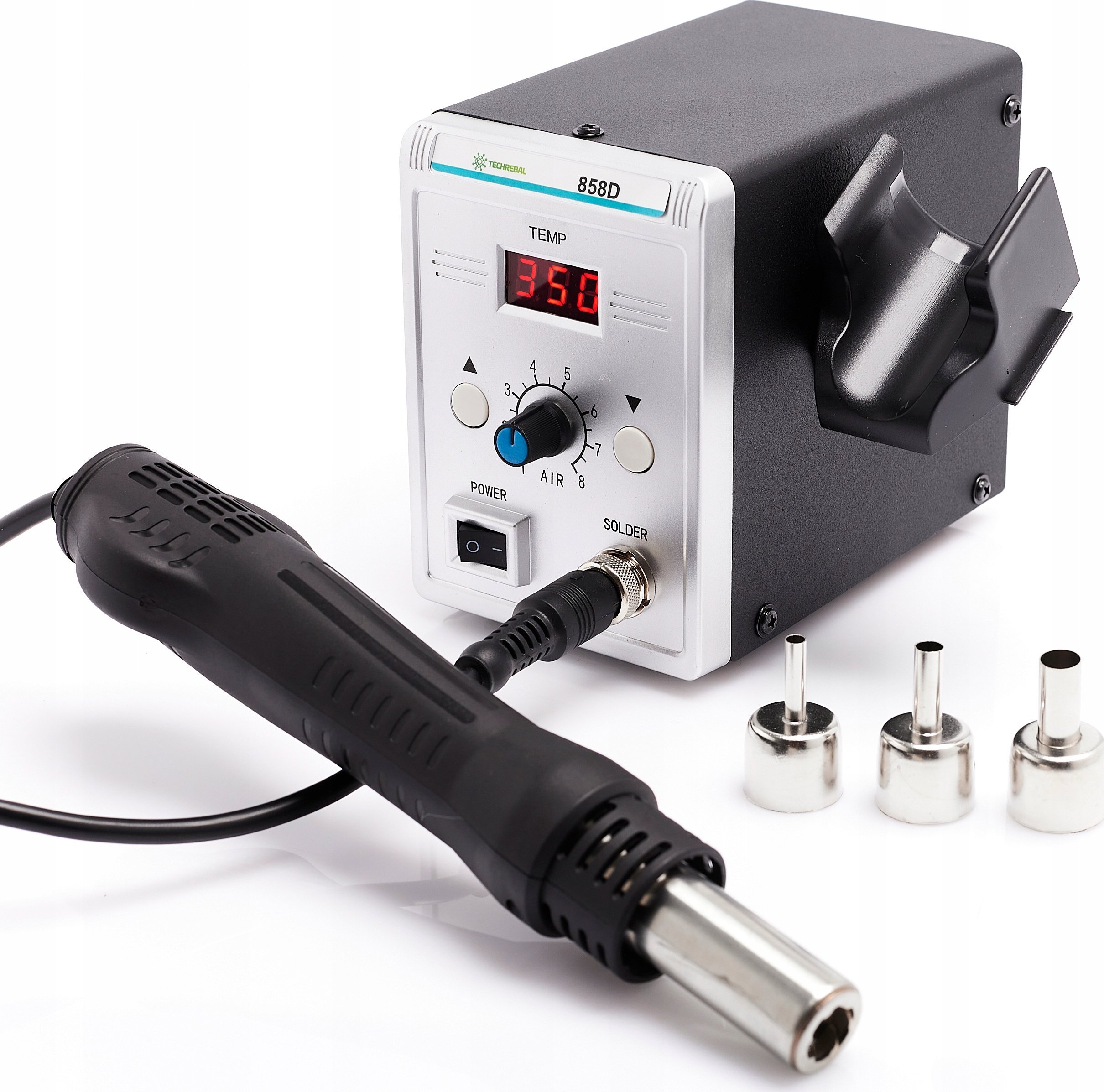 Stacja Lutownicza Spawarka 858D Techrebal Zestaw Odsysacz Elektryczny