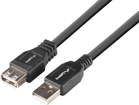 Kabel USB Lanberg USB-A - USB-A 1.8 m Czarny (CA-USBE-15CU-0018-BK)