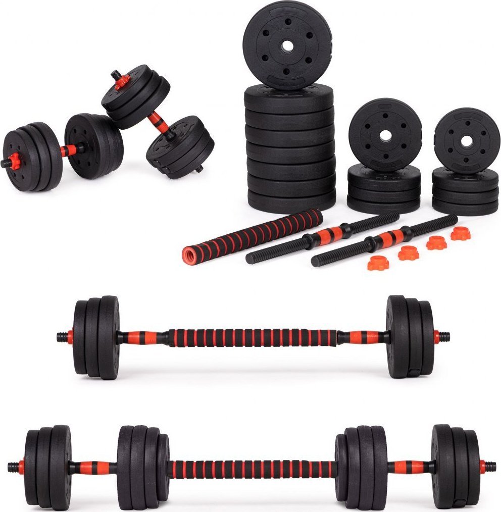 ModernHome Hantle regulowane 2x 15kg sztanga zestaw 30kg gryf