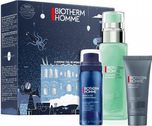 Biotherm Biotherm Homme Aquapower Advanced Gel 75ml + pianka do golenia 50ml + żel do mycia twarzy 40ml