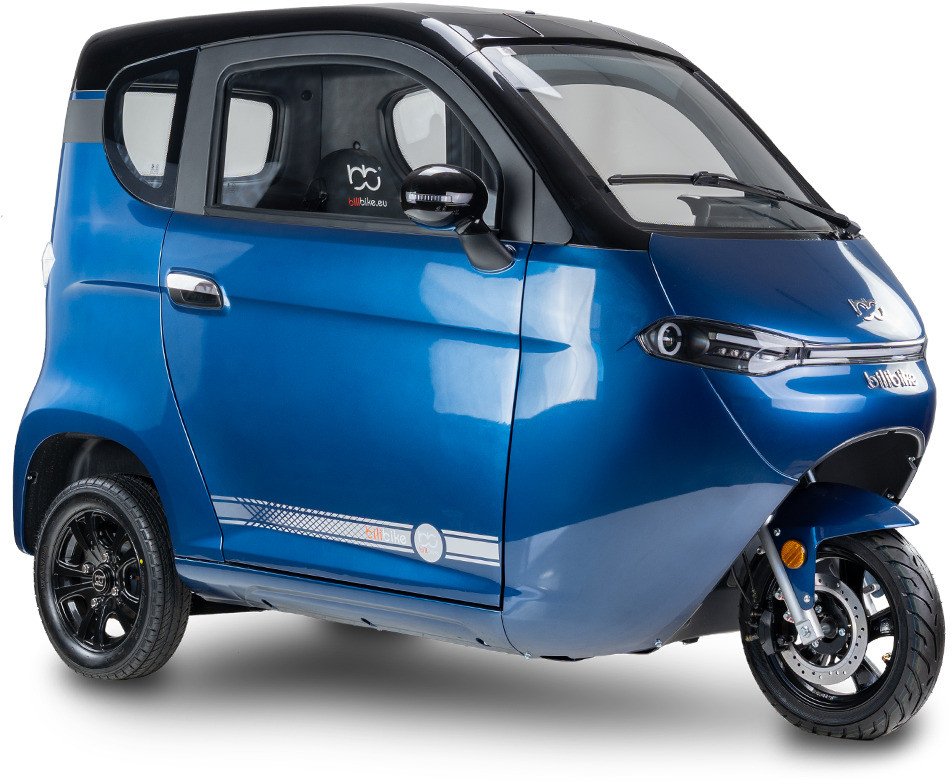 Skuter elektryczny zabudowany z dachem MICRO CAR BILI BIKE SIGMA 3 GEL niebieski-ciemne wnętrze