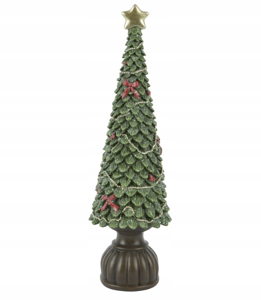 Figurka świąteczna choinka na stojaku tworzywo sztuczne 14x44cm 1szt